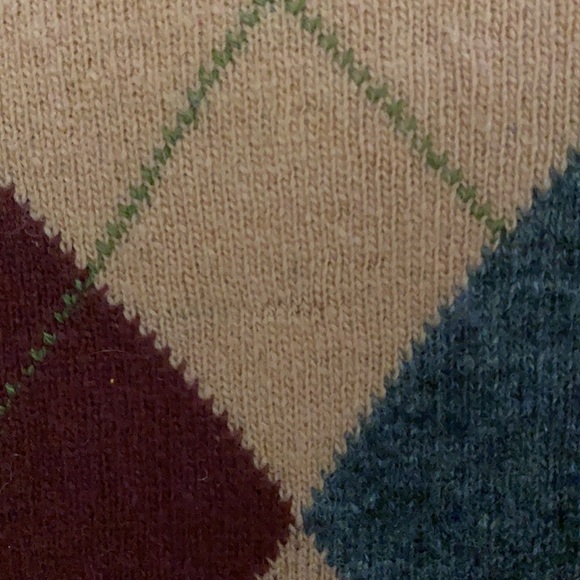 SOLD Vintage Checkmate V Neck Sleeveless Argyle Preppy Sweater Sz M - Picture 3 of 4